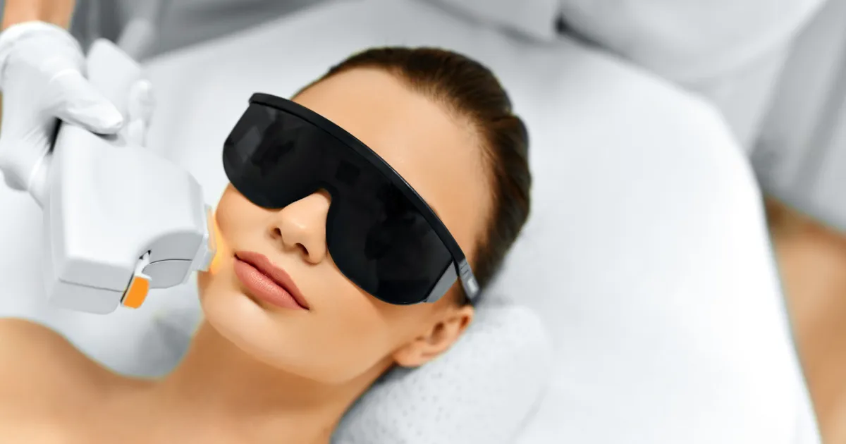 A woman receiving IPL Photofacial in Ville Platte, LA For Rosacea Treatment (1)